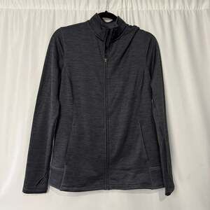 NWT Hind Athleisure Large Gray Fleece Back Full Zip Hooded Jacket